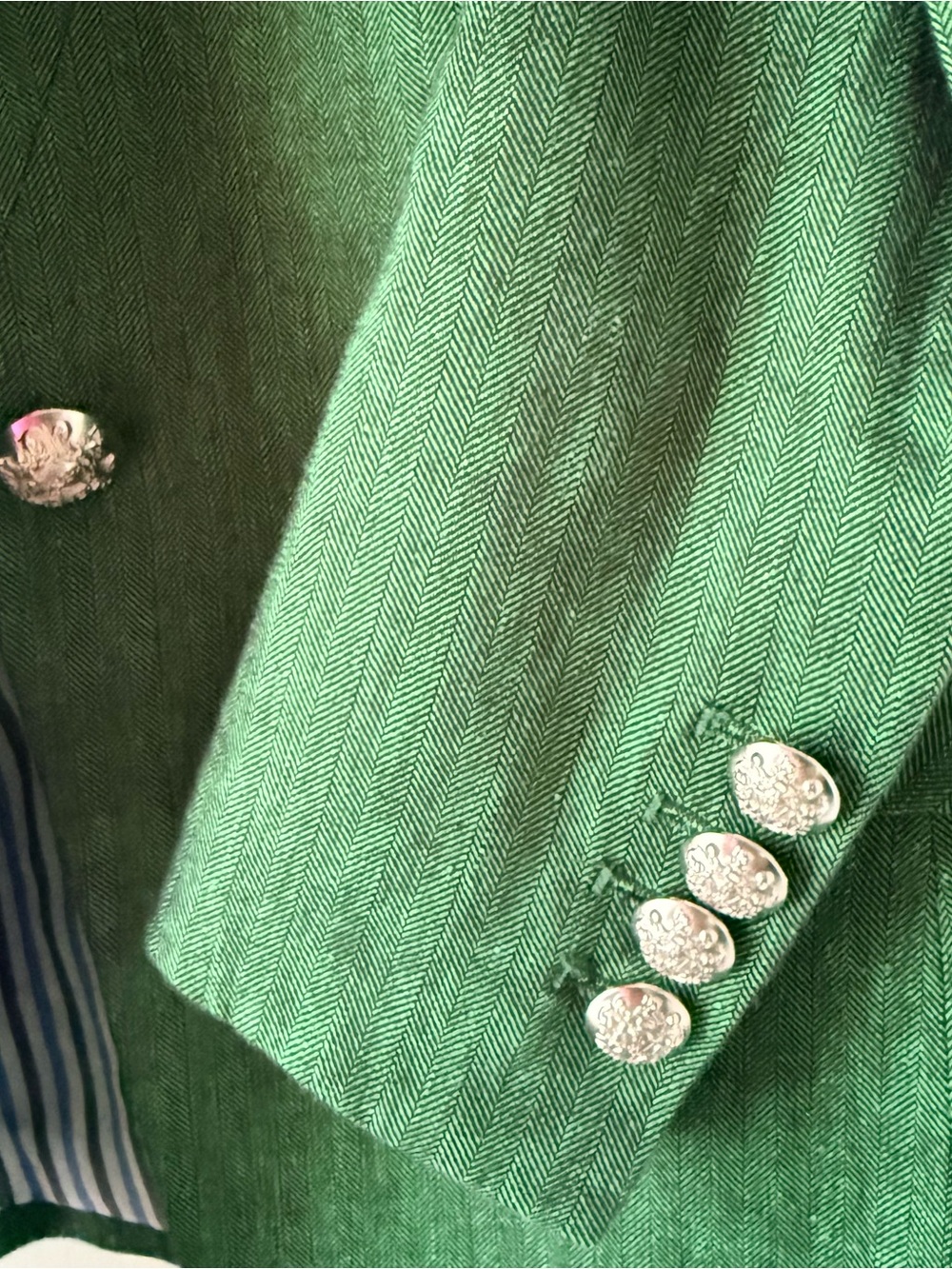 Veronica Beard Farley Linen Blend Dickey Jacket in Green - Picture 5 of 12